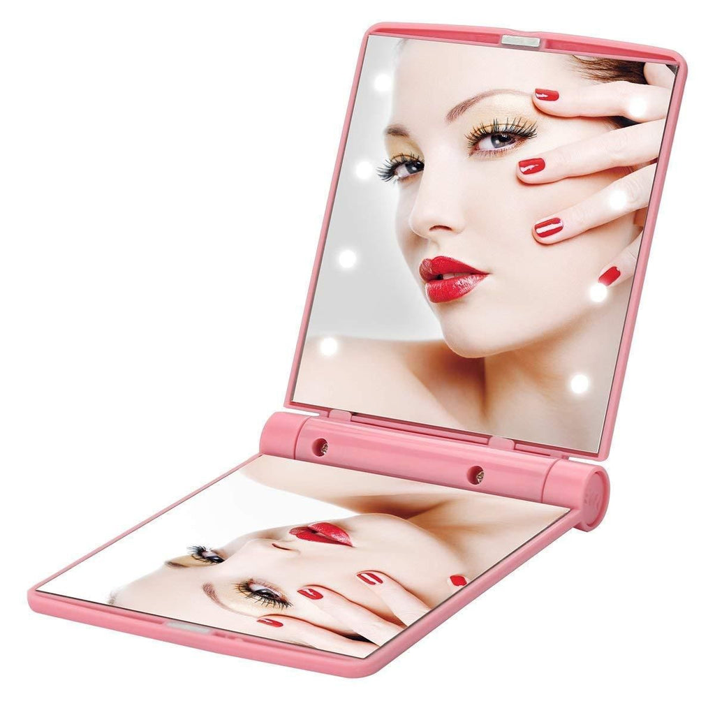 Small portable Folding Makeup Mirror with led Lights